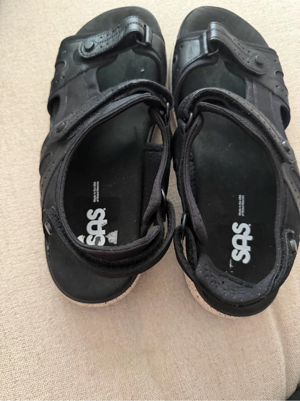 SAS Embark Sandals adjustable black leather sport comfort women’s 11.5 $199 NEW
